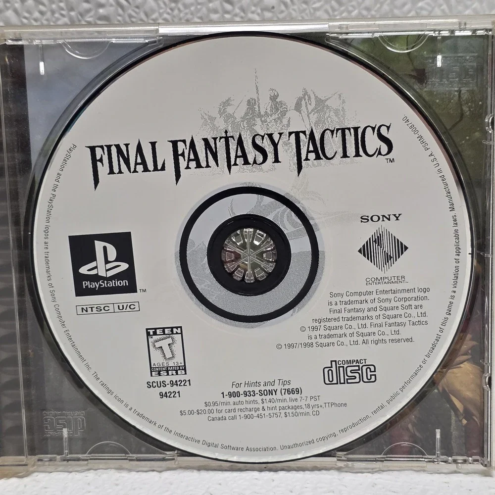 Final Fantasy Tactics PlayStation 1 PS1 Black Label (Playstation, 1998) Complete